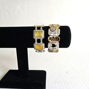 Vintage bracelet bundle set of 2 costume goldtone silvertone